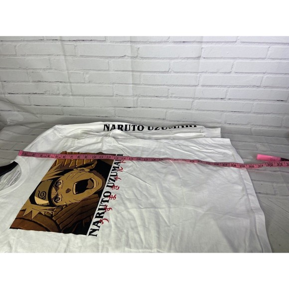 Naruto Uzumaki Long Sleeve White Graphic Print Tee T-Shirt Mens Size M - Picture 7 of 7